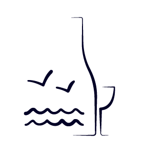 Logo bleu des bateaux privatisés avec skipper d'univers yacht
